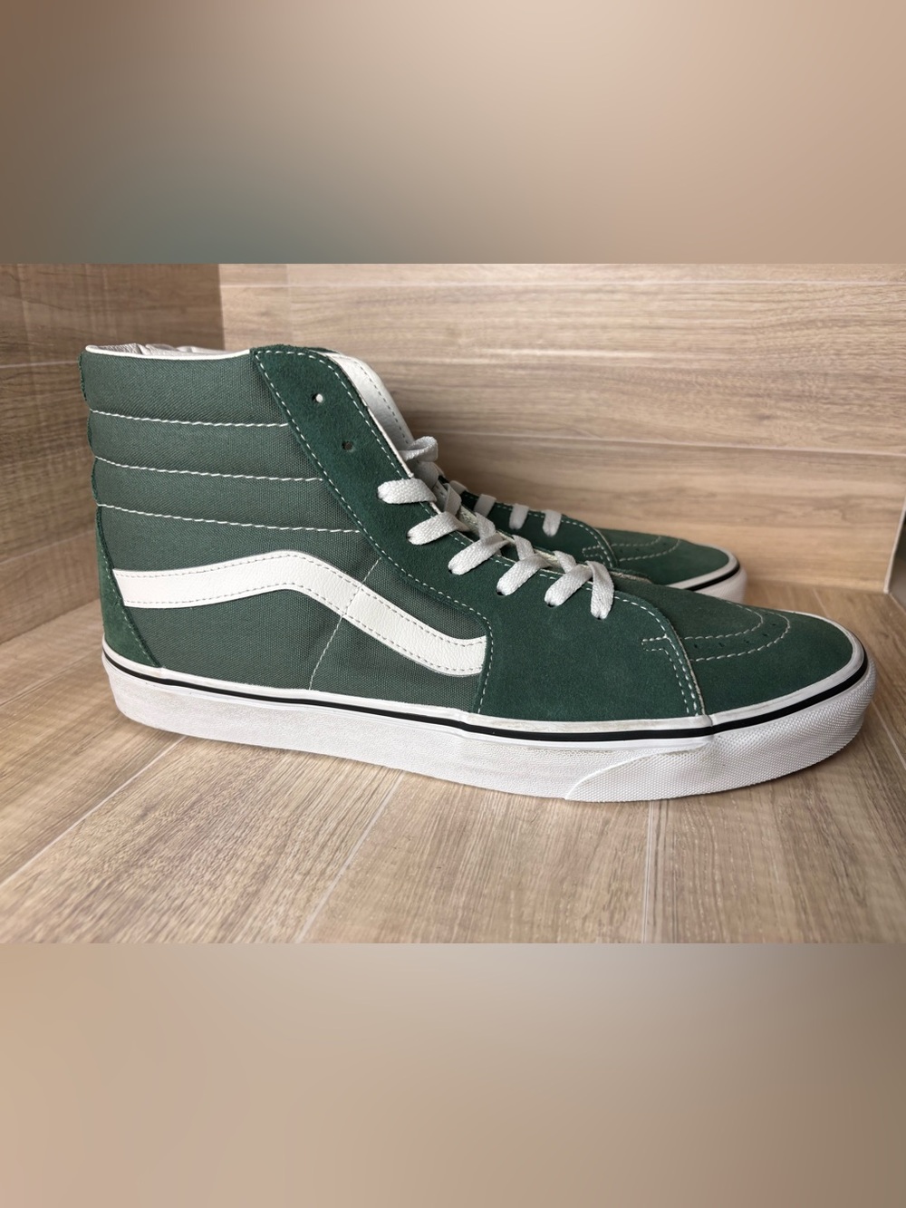 VANS SK8-HI GREEN/WHITE HIGH TOP SNEAKERS MENS 13 DUCK GREEN